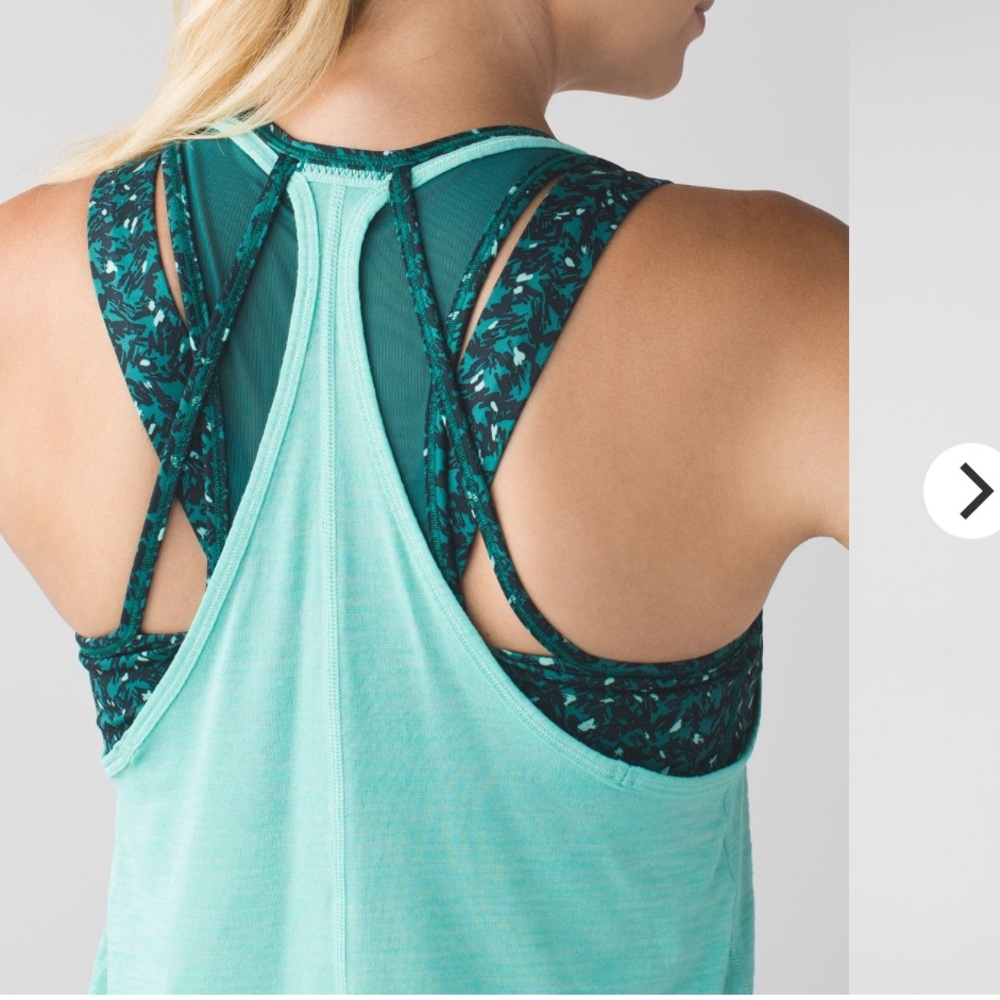 LULULEMON Tough It Out Tank
Heathered Menthol / Mountain Peaks Black Forage Teal